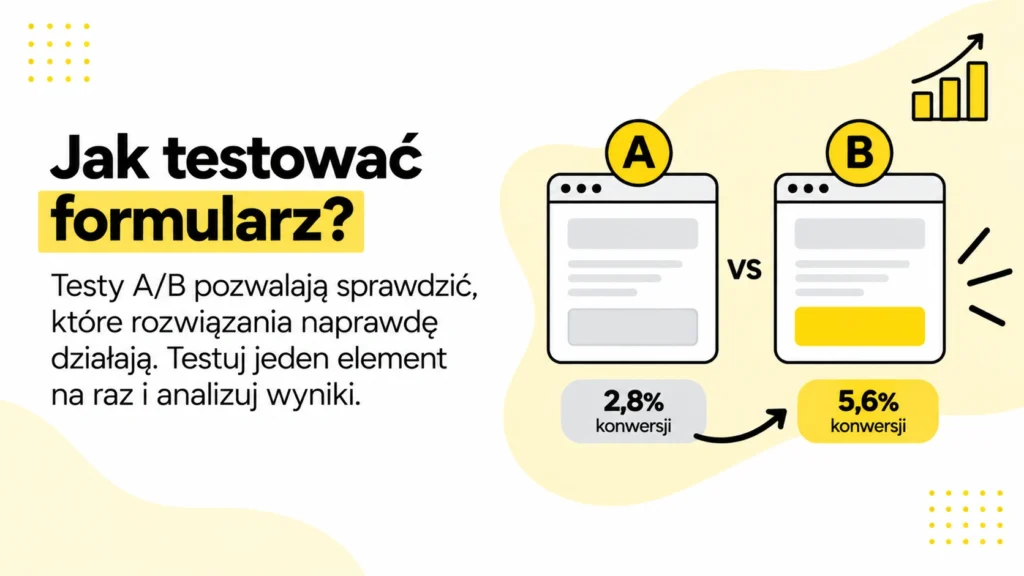 Testy A/B formularza kontaktowego i porównanie współczynnika konwersji